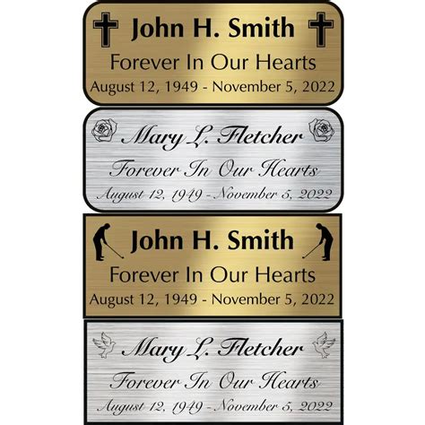 Rectangular engraved memorial plaque, free shipping & engraving