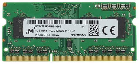 Pami Ram Micron Gb Ddr Sodimm Pc L S Mhz Mt Ktf Hz