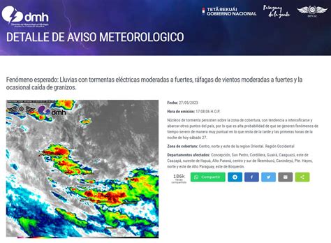 Dmh Paraguay On Twitter Aviso Meteorol Gico N Emitido