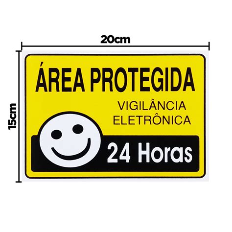 Combo Placas De Sinaliza O Rea Protegida Vigil Ncia Eletr Nica