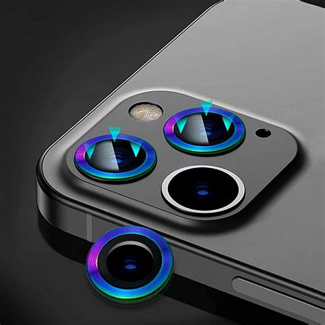 Buy Metal Ring Camera Lens Screen Protector Tempered Glass For Iphone