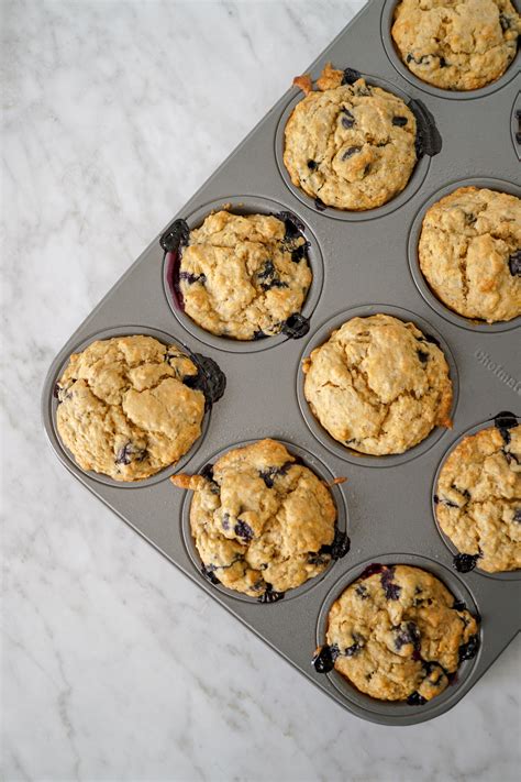 Vegan Oat Blueberry Muffins - Whitney E. RD