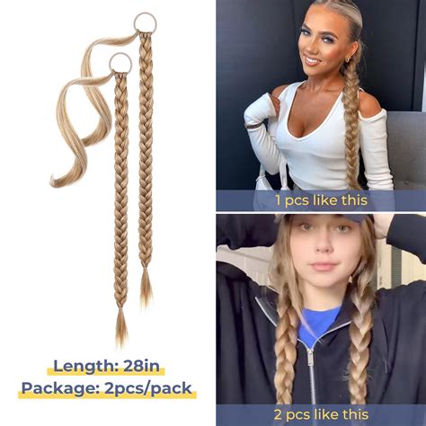 Snapklik 2PCS DIY Braid Ponytail Extension Long Straight Wrap