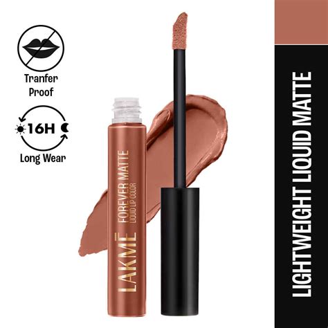 Lakme Forever Matte Liquid Lip Hr Lipstick Lightweight Transferproof Nude Latte Ml