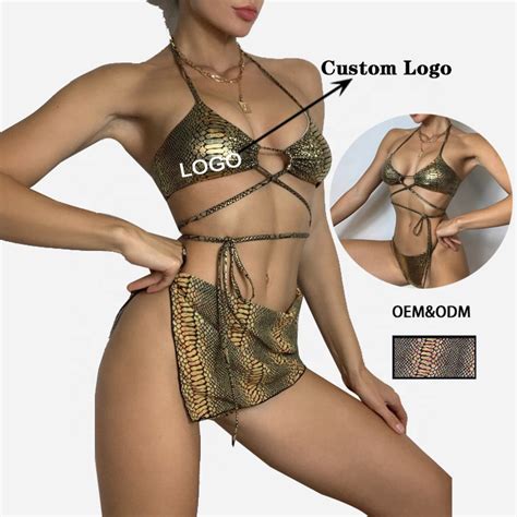 Oem Odm Wholesale Three Piece Bathing Suit Sexy Swimwear Custom Designer Bikini Sexy