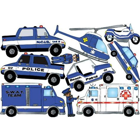 Police Wall Stickers Decals / Policeman Children's Wall Decor - Walmart ...