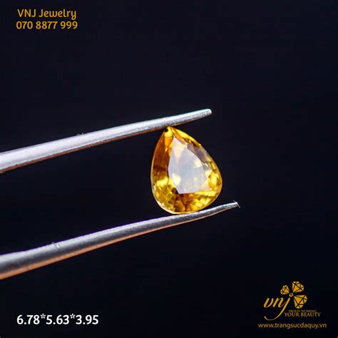 Sapphire Vàng Đậm Giọt Nước VJS17 VNJ Trang Sức Việt