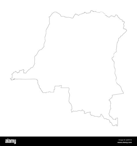 Democratic Republic Of The Congo Vector Country Map Outline Stock