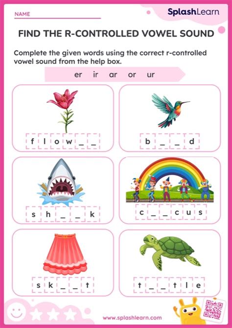 Find The R Controlled Vowel Sound — Printable Ela Worksheet