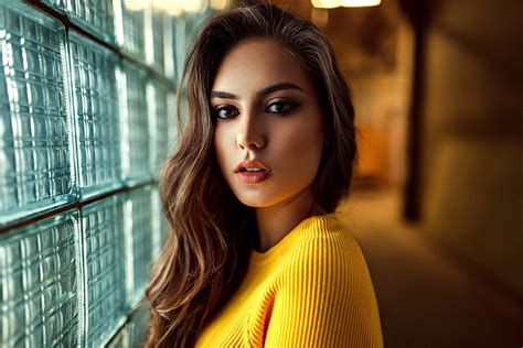 Download Brown Eyes Brunette Woman Model Hd Wallpaper By Kirill Averyanov