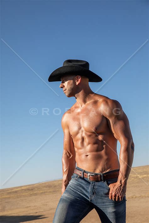 Cowboy Without A Shirt Outdoors Rob Lang Images