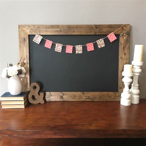 Extra Large Magnetic Chalkboard 28x40 With Rustic Wood Etsy Magnetic Chalkboard Rustic Wood