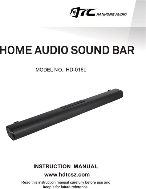 Hanhong Digital Technology Hd L Home Audio Sound Bar User Manual Hd