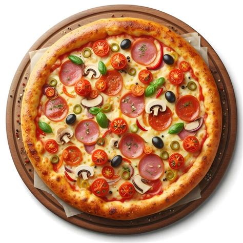 Premium Photo Pizza Pizza Filled With Tomatoes Salami And Olives