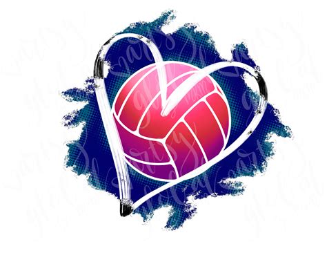 Volleyball Heart Volleyball Clip Art Volleyball Heart Sublimation