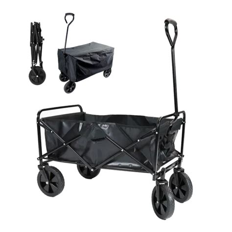 FOLDABLE FOLDING TROLLEY Beach Camping Festival Cart 4 Wheeled Wagon