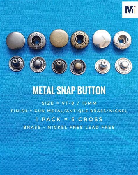 Brass Round Metal Snap Garment Buttons For Garments Packaging Type