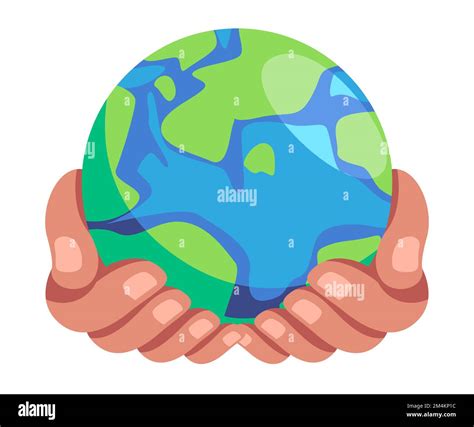 Two Hand Holding Globe Earth Icon Illustration Symbol Of Care