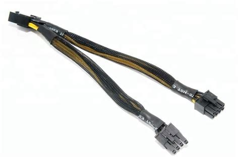 8pin Dişi Çift 8pin Erkek Pcie Gpu Splitter Güç Kablosu 18awg 20cm