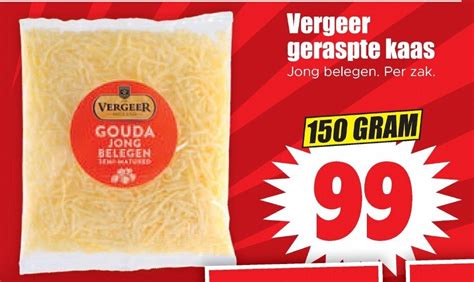 Vergeer Geraspte Kaas 150 GRAM Aanbieding Bij Dirk