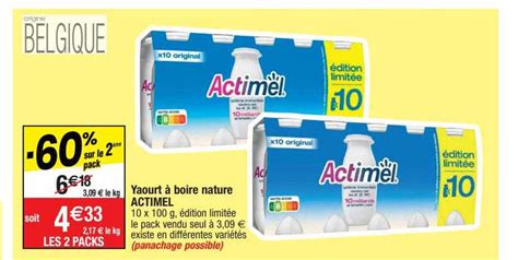 Promo Yaourt à Boire Nature Actimel chez Migros France iCatalogue fr