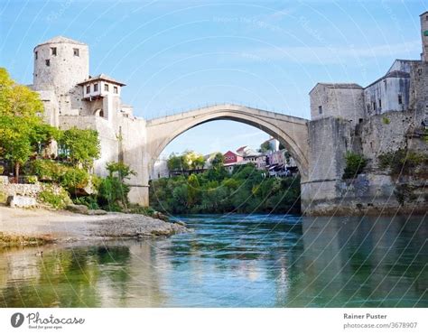 The Famous Bridge Stari Most In Mostar Bosnia And Herzegovina A