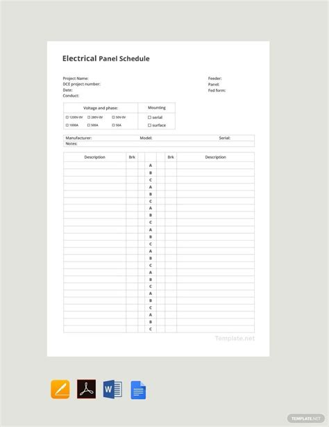 FREE Panel Schedule Templates - Download in Word, Google Docs, Excel, PDF, Google Sheets, Apple ...