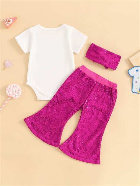 Bagilaanoe 3pcs Newborn Baby Girl Birthday Outfits Pants Set Short