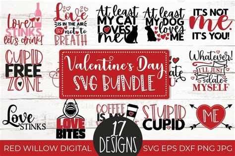 Valentine's Day SVG Bundle - 17 SVG Cut Files