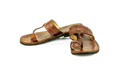 Traditional Indian Leather Sandals Stock Photo - Image of isolated ...