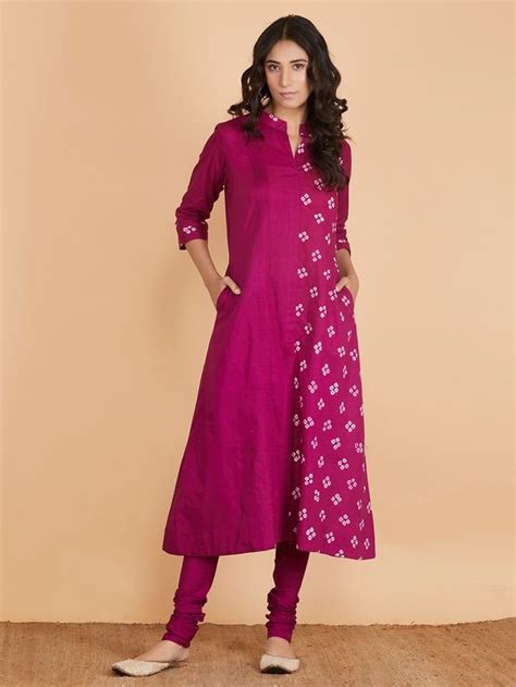 Buy Burgundy Bandhani Cotton Suit Set Of 3 Online At Theloom