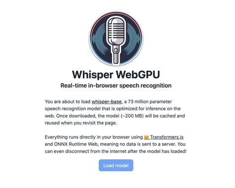 Whisper Webgpu Real Time In Browser Speech Recognition With Openai