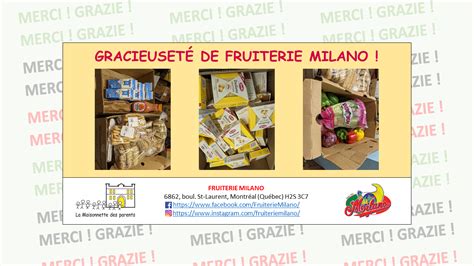 MERCI À FRUITERIE MILANO La Maisonnette des parents