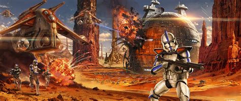 3440x1440 Star Wars Artwork Geonosis Clone Trooper UltraWide Quad HD ...