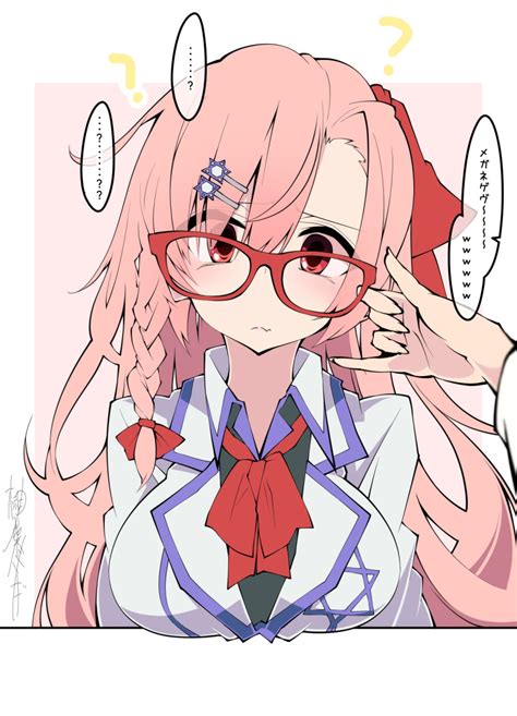 Safebooru 1girl Bangs Bespectacled Blush Bow Braid Breasts Closed