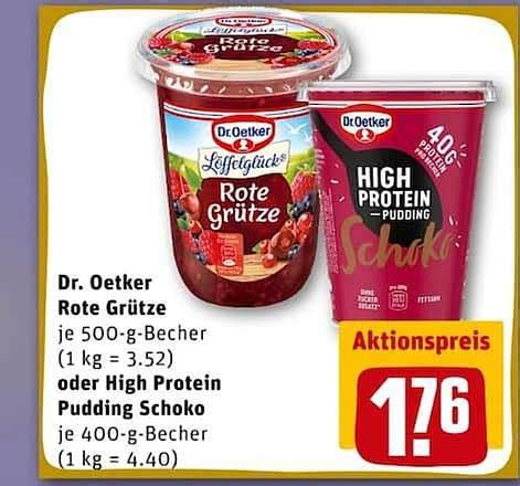 Dr Oetker Rote Gr Tze Oder High Protein Pudding Schoko Angebot Bei Rewe