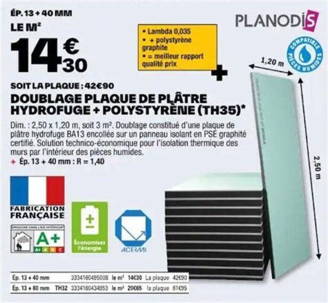 Promo Doublage Plaque De Pl Tre Hydrofuge Polystyrene Th Chez