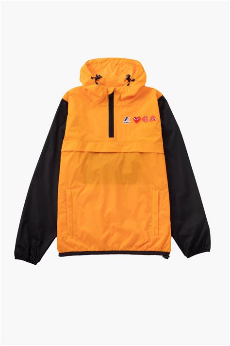 Kway X Cdg K Way Hoodie Half Zip Orange Black Graduate Store En