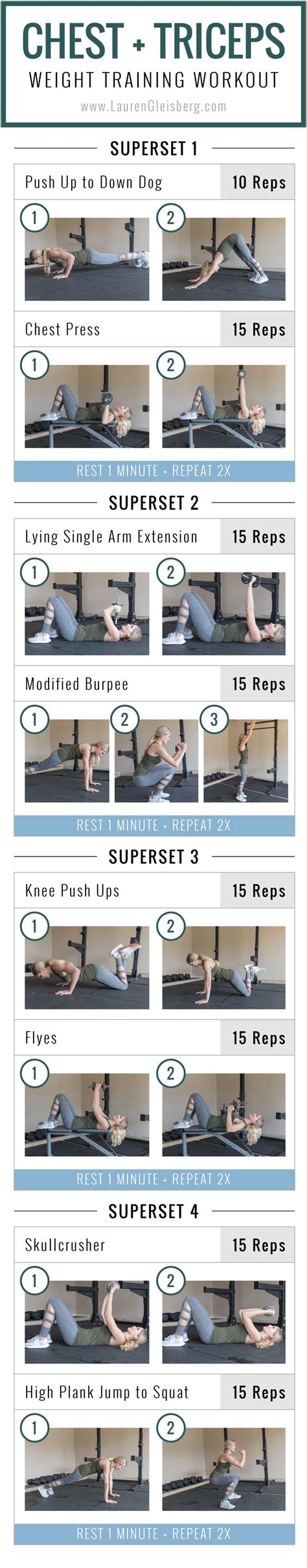 Chest & Triceps Weight Training Workout (Upper Body Circuit) | Weight ...