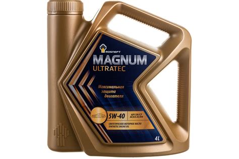 Моторное масло РОСНЕФТЬ Magnum Ultratec 5W-40 SN-CF синт. кан. 4 л ...
