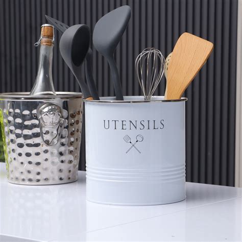 Extra Large Kitchen Utensil Crock Holder With Shorter Removable Divider 680577567160 Ebay