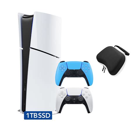 PlayStation 5 Slim Digital Bundle - White and Starlight Blue
