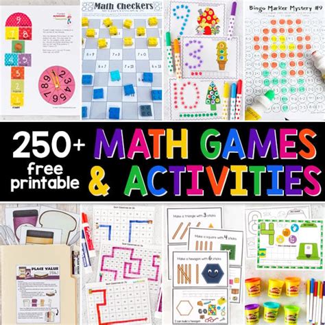 250+ FREE Printable Math Games and Activities - CubeForTeachers - Cube ...