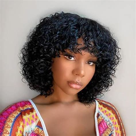 Imayli Short Wigs For Black Women Glueless Ombre Curly Bob