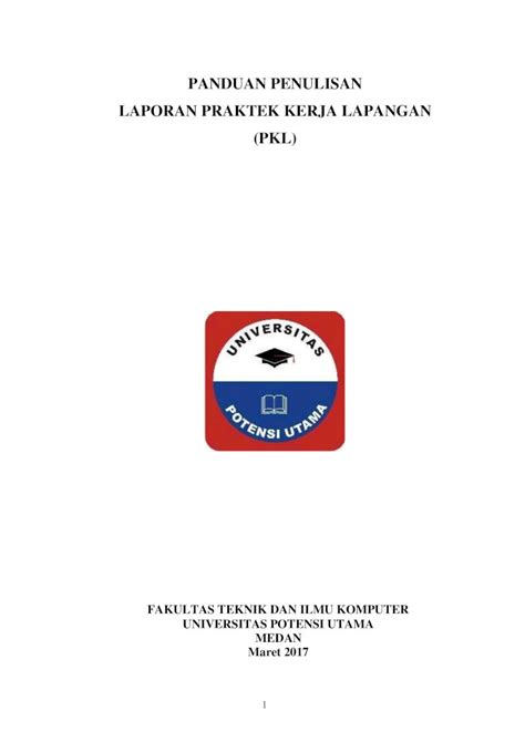 PDF PANDUAN PENULISAN LAPORAN PRAKTEK KERJA LAPANGAN C