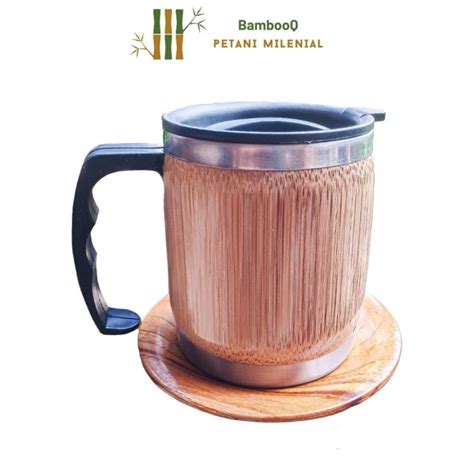 Jual Cangkir Kayu Mug Bambu Gelas Jumbo Bambu Stainless Ml