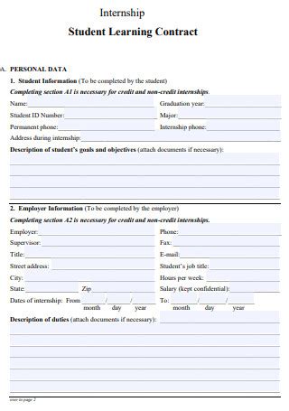 19 SAMPLE Student Learning Contract In PDF MS Word Google Docs