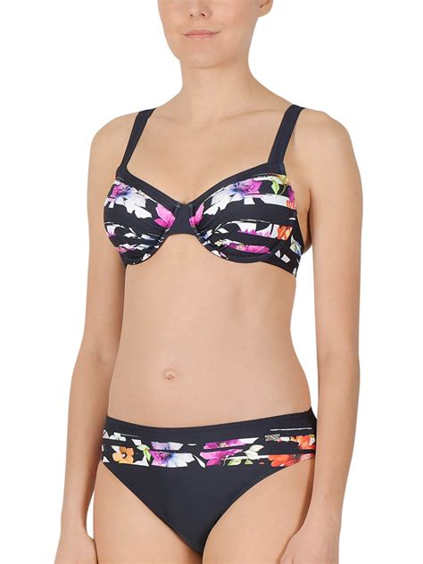 Naturana Naturana Black Floral Print Wired Bikini Set Size