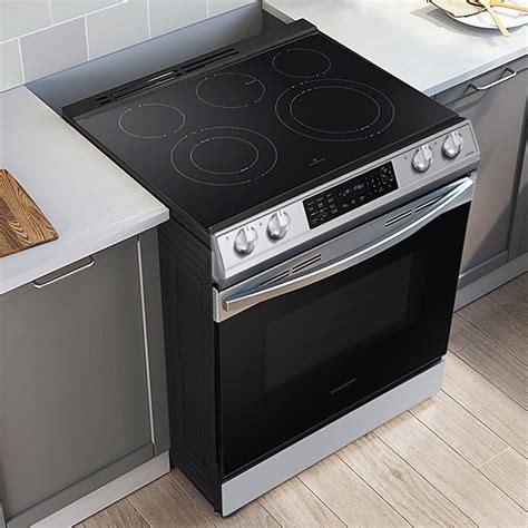 6.3 cu ft. Smart Slide-in Electric Range with Convection in Stainless ...