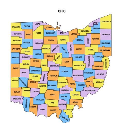 Ohio County Map Editable And Printable State County Maps